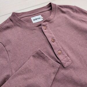 Taylor Stitch The Heavy Bag Henley Shirt Mens 36 Long Sleeve Burgundy Huckberry